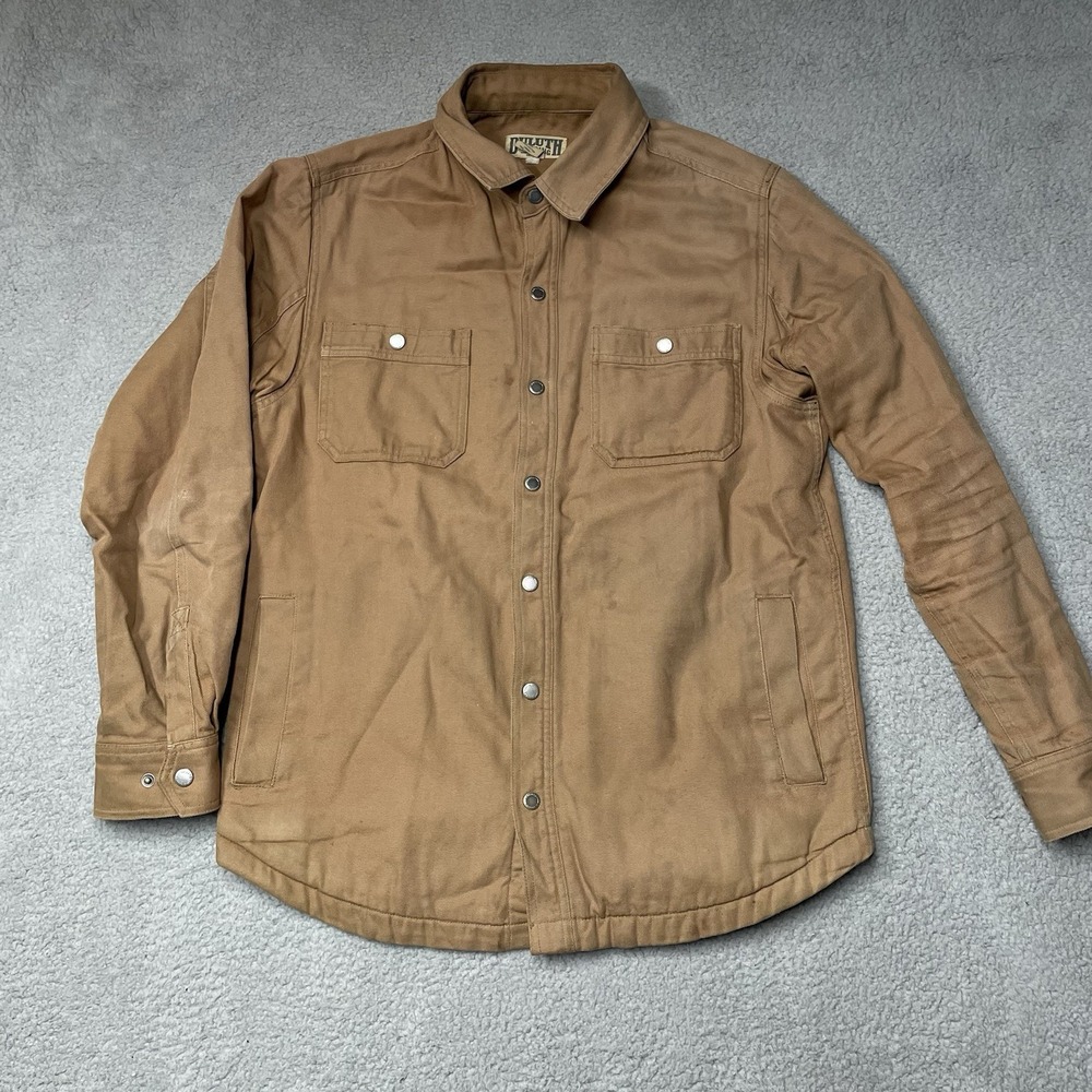 Duluth Trading Limber Jac Jacket Mens Medium Flannel Lined Fire Hose Regular Fit